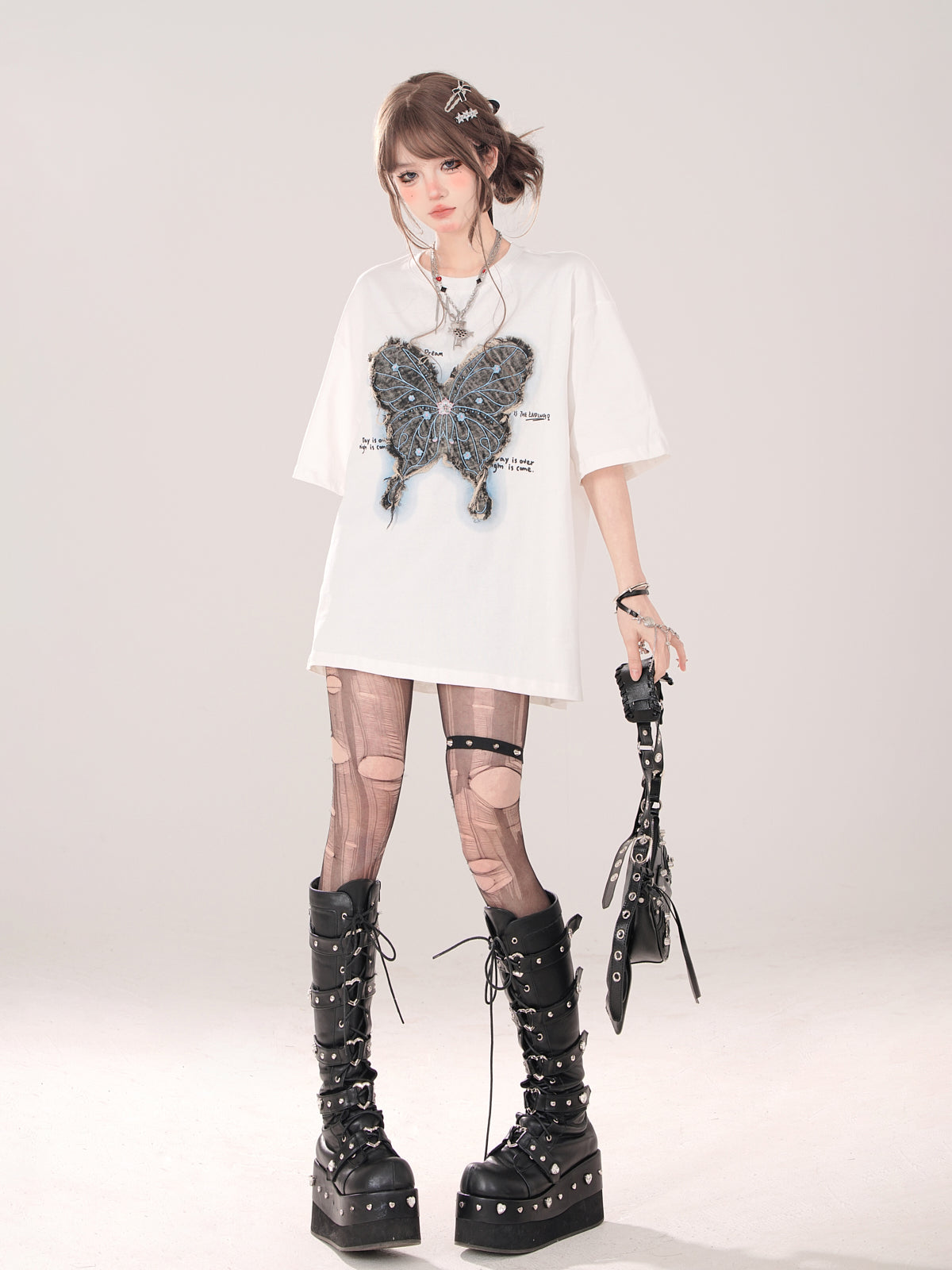 Schmetterling T-Shirt American Loose Street