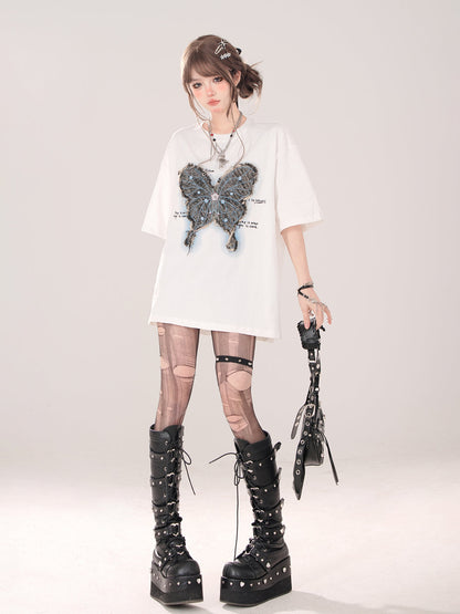 Schmetterling T-Shirt American Loose Street