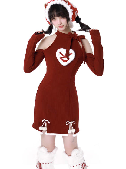 Nyar Story Court Mantoner Leg Warmer + Off -Shoulder Dress