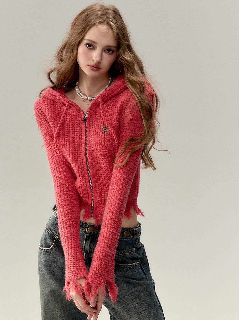 Kapuzenpullover mit Reißverschluss und Logo „One Point“