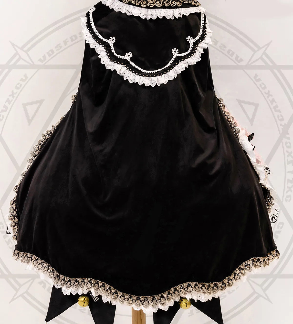 Black Cat Witch cape with lace edging sold separately