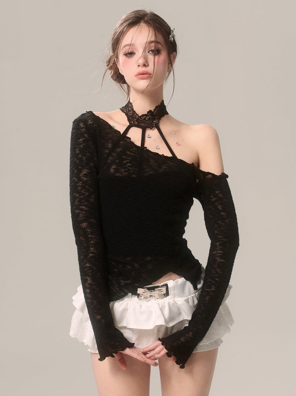 レースインナーウェアトップ ホルターネック