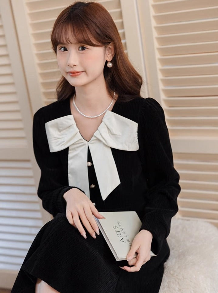 Kleid Retro Chic Französisch Stil College