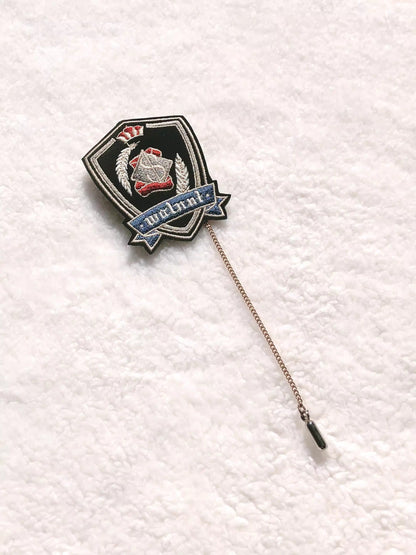 Stil Baskenmütze + Emblem Elegante Rüsche + College Chiffon Kleid + Bluse Krawatte Retro Cyan