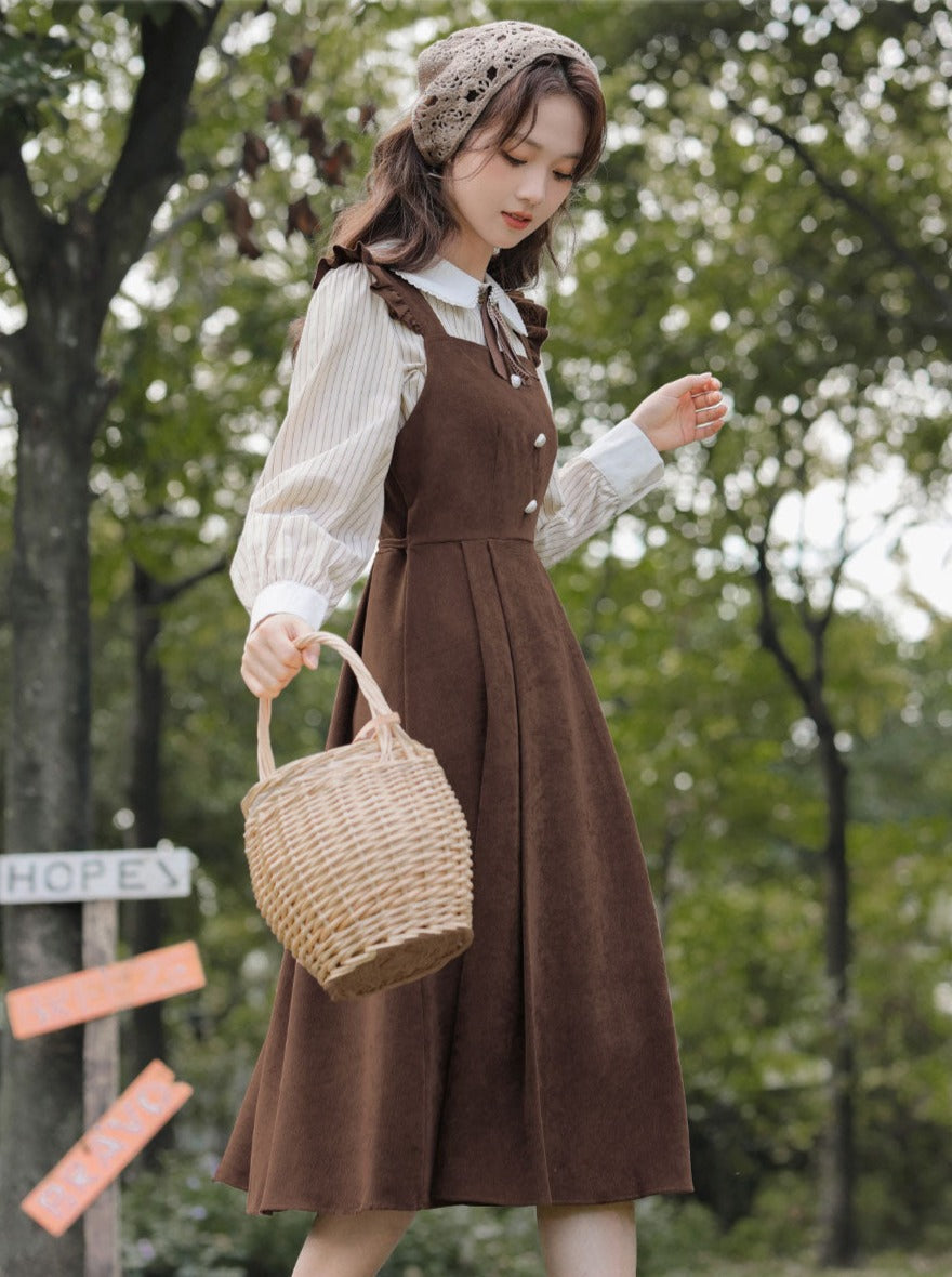 Stil College Stück Hosenträger Hemd Zwei Kleid Amerikanischen