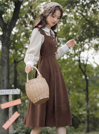 Stil College Stück Hosenträger Hemd Zwei Kleid Amerikanischen