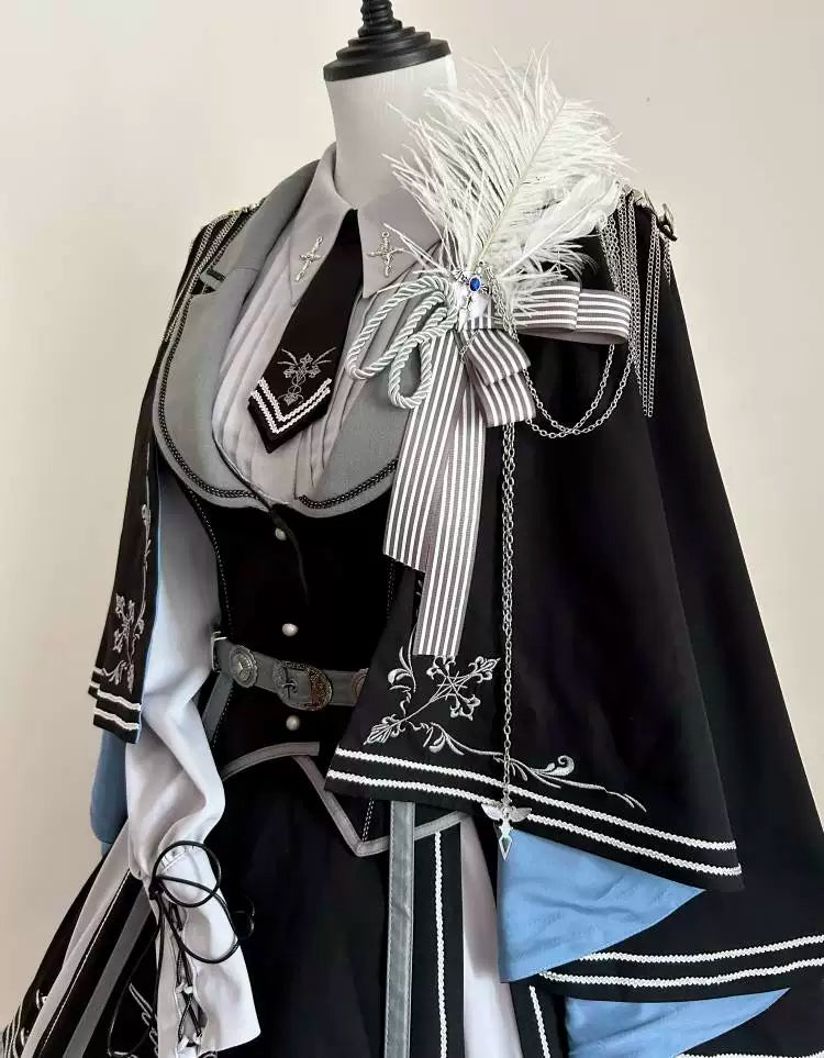 Dark Night Contract Gothic Lolita Dress Set Cloak & Vest