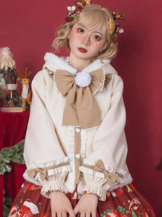 ロリータジャケットケープベルベットビッグリボン