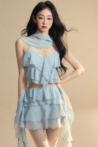 スカート+ショートキャミソール アニメ シフォン