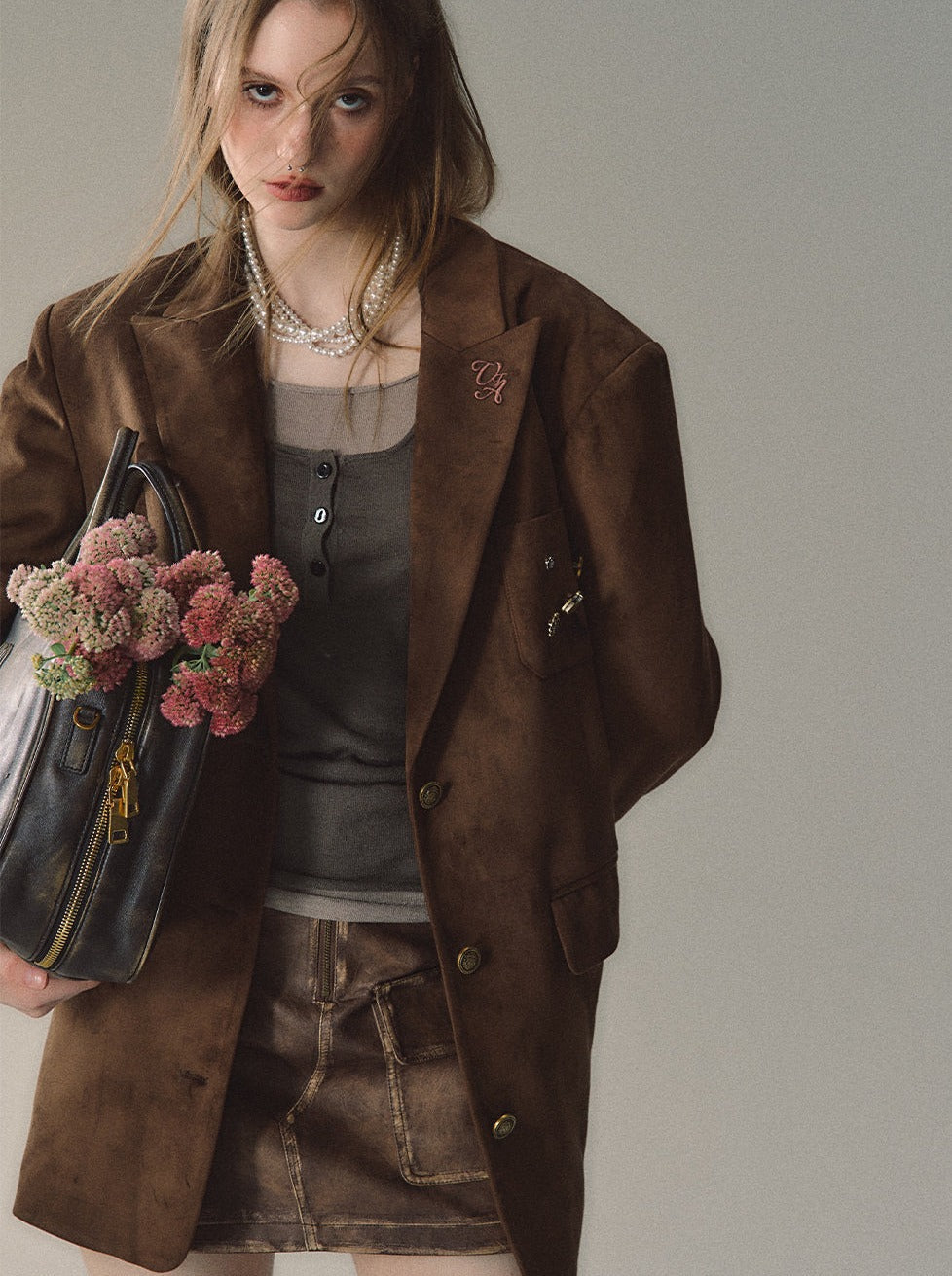 Velvet Suit Plus Imitation Suede Jacket