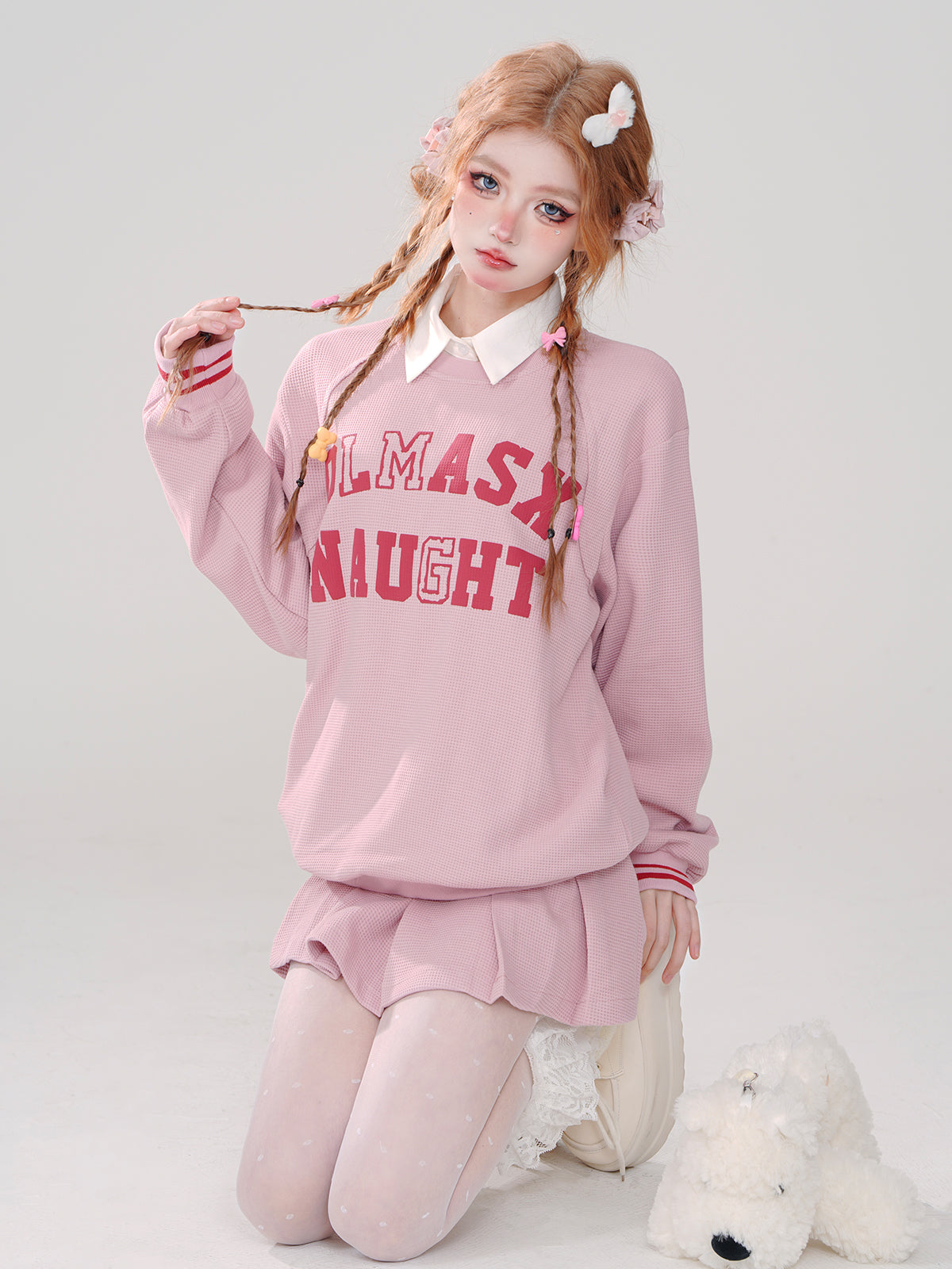 Rosa Röcke Pfirsich Sweet Style + Turnschuhe