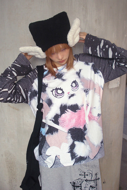 バニープリントスリーブトッププラケット