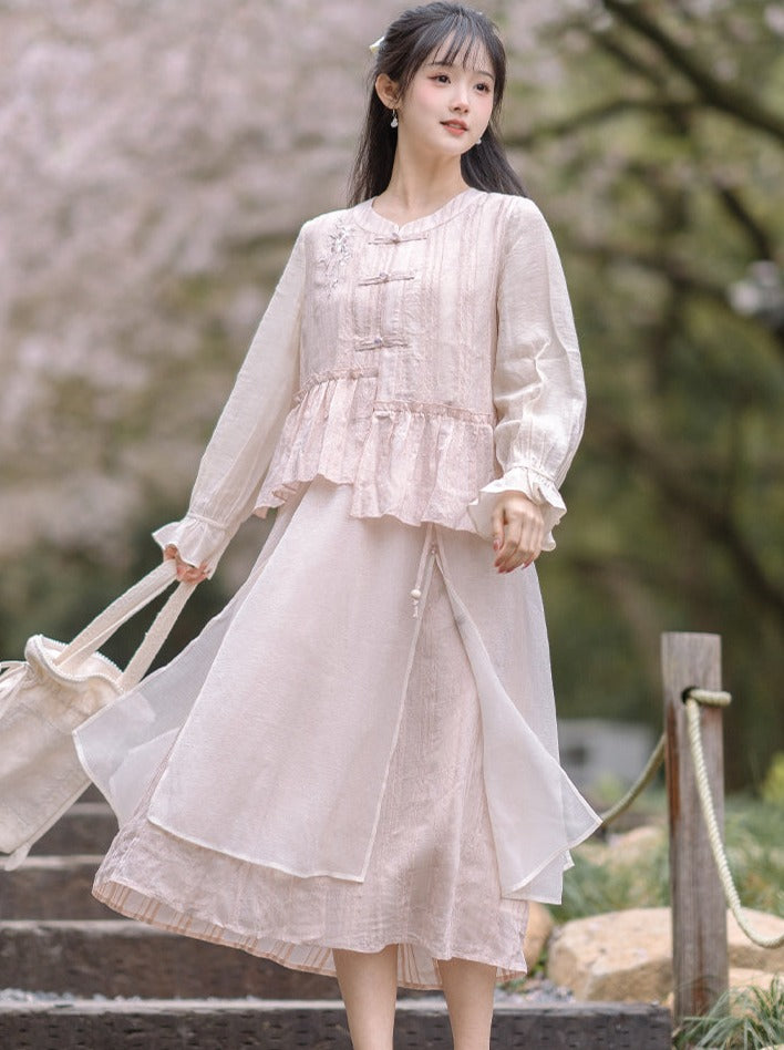 Girly Long Skirt Sweet + Top Flared Asymmetrical