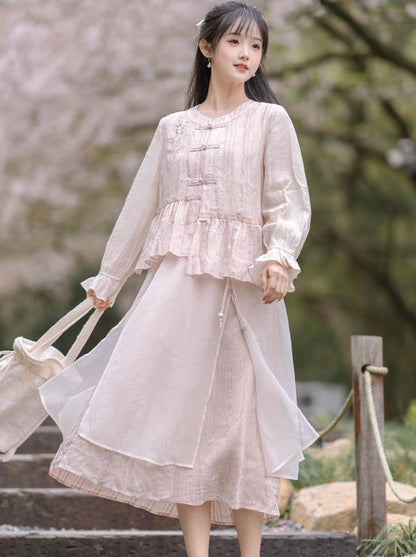 Girly Long Skirt Sweet + Top Flared Asymmetrical