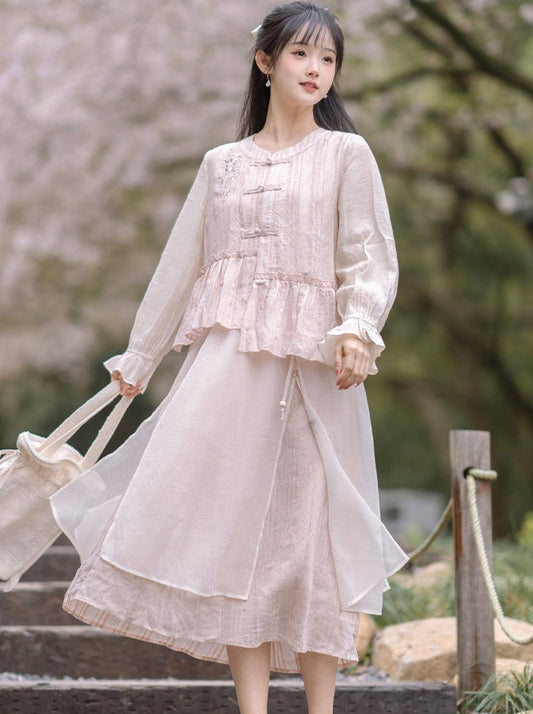 Girly Long Skirt Sweet + Top Flared Asymmetrical