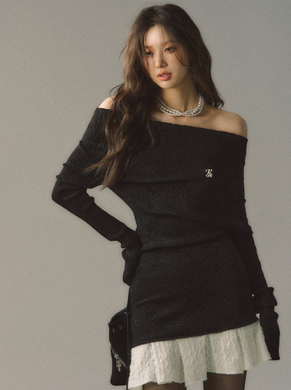 Reversible Fur Leather Coat + Ruffle Off-Shoulder Dress