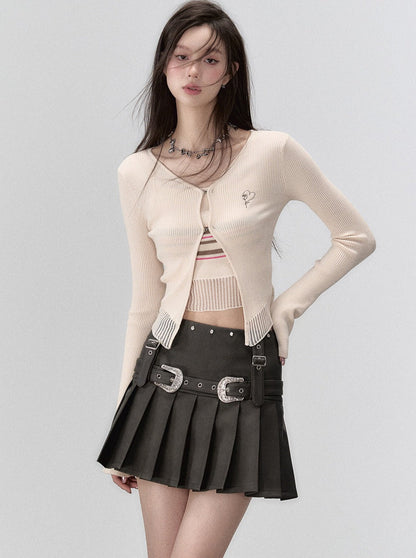 Schmaler Frühlings-Cardigan in Milchoptik