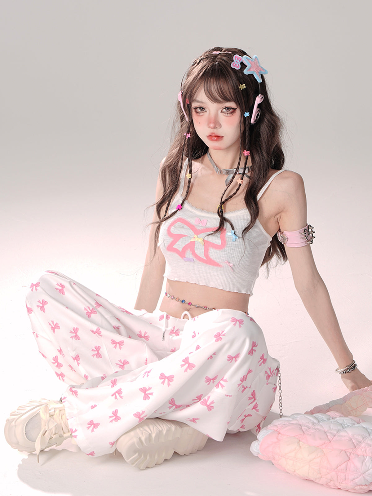 リボンショートガーリーキャミソール