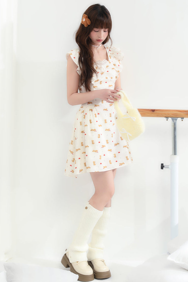 Bubby-Kleid mit fliegenden Ärmeln