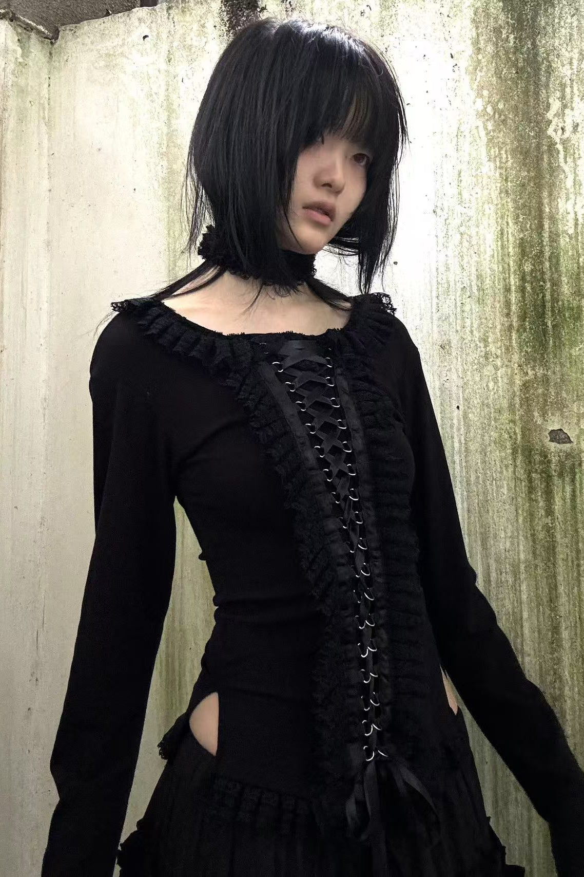 シャツ パンプキン レース ボトム パンツ ベルベット