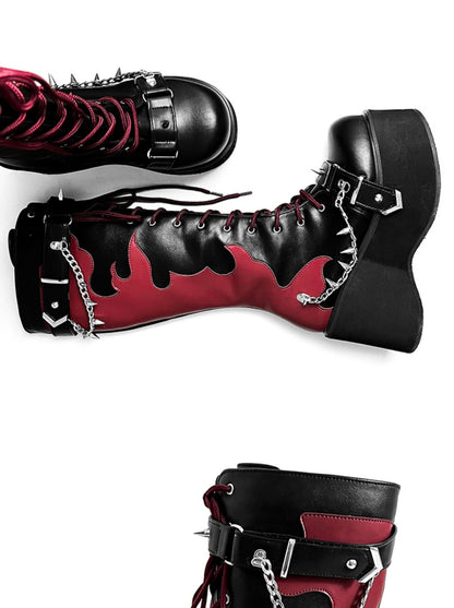 Platform Boots Toe Punk Style Round