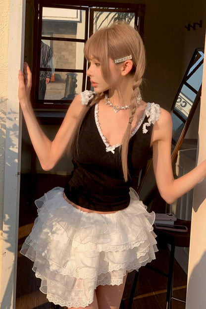 ベストトリムダブルVネックレース