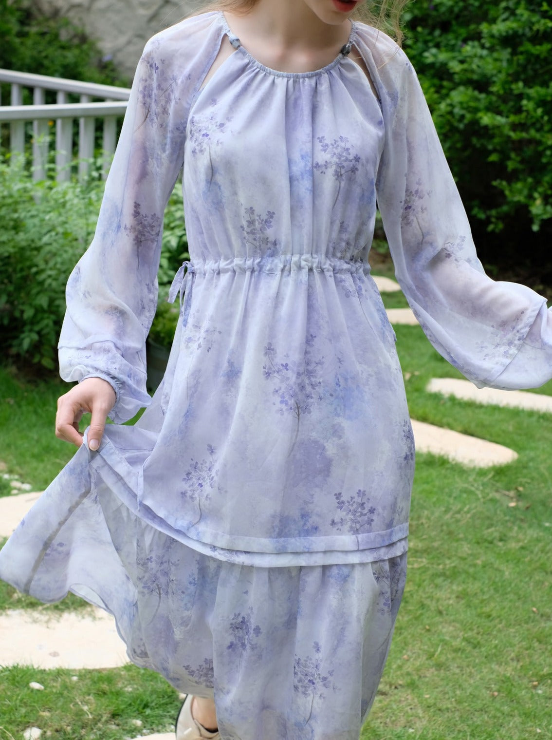 パープルドレス フレンチシフォン