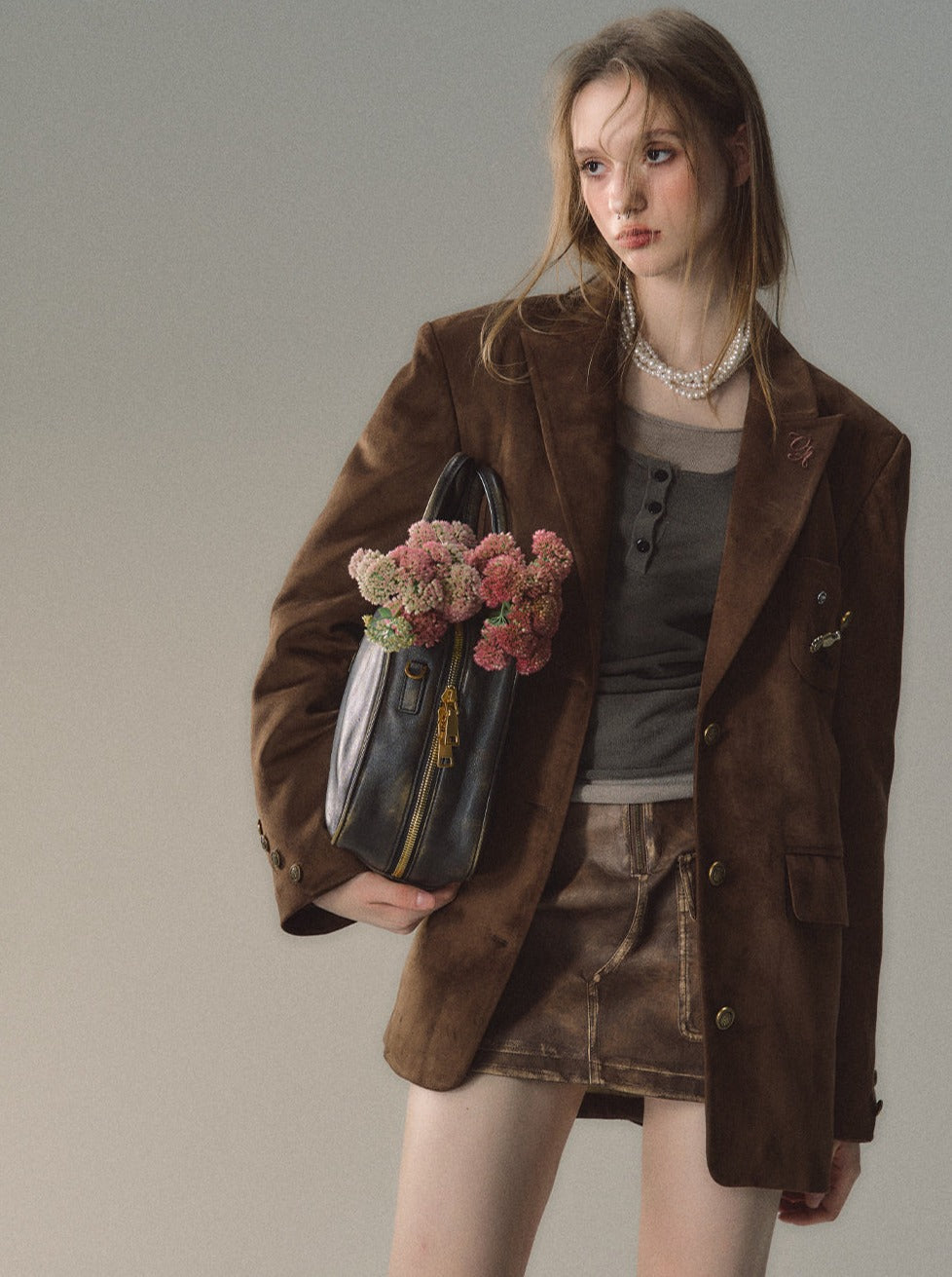 Velvet Suit Plus Imitation Suede Jacket