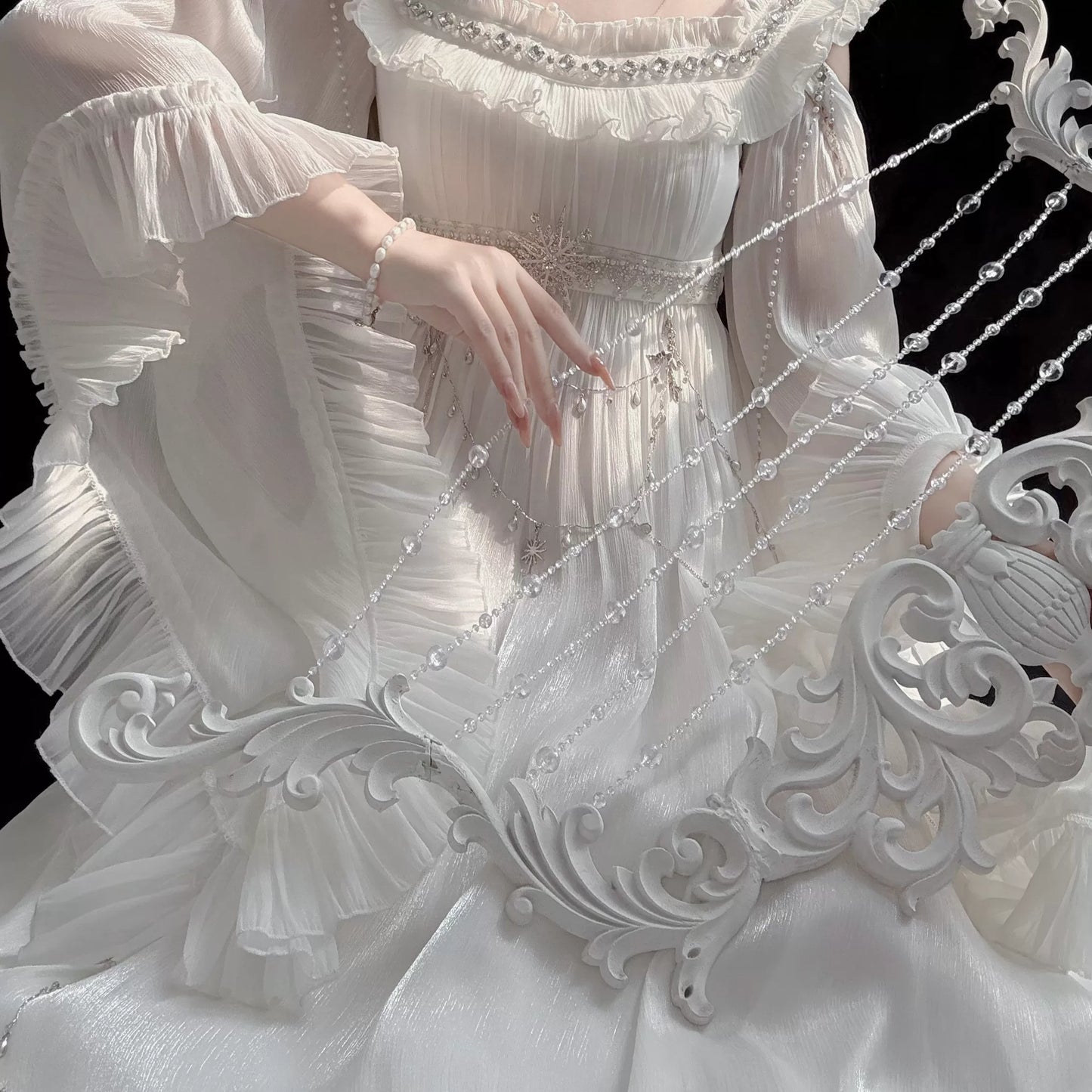 Moon & Stars Poem OP Dress – Fairy Bead Lolita | Zi You Shi Original