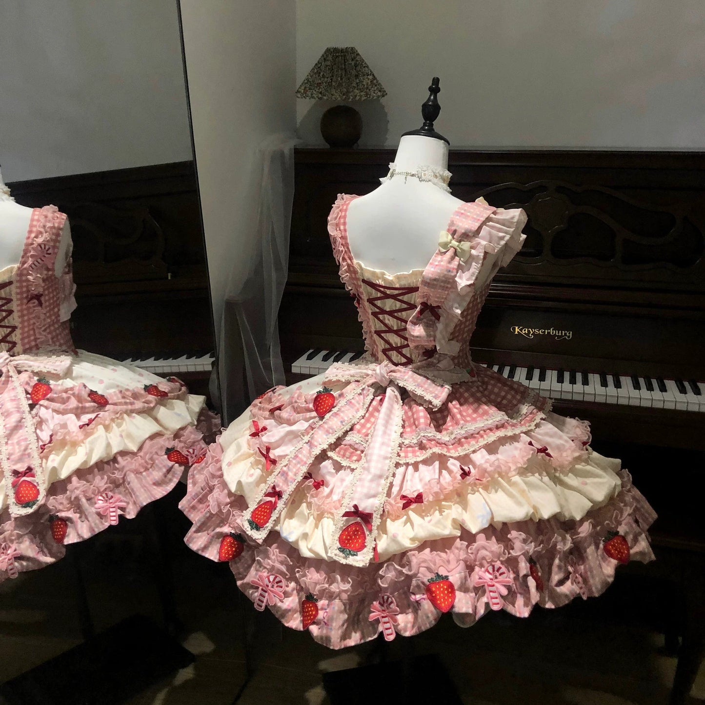 Cheesberry Rose Lolita JSK – Cute Strawberry Princess Dress | Starry Mist Rose