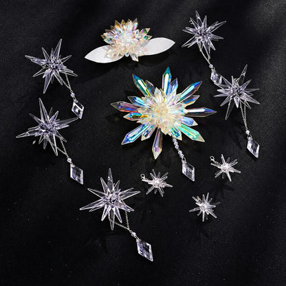 Sakura Snow Angel crystal-style star ornaments and hanging decorations