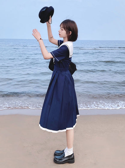 Dress College Style Collar Pleated Sailor