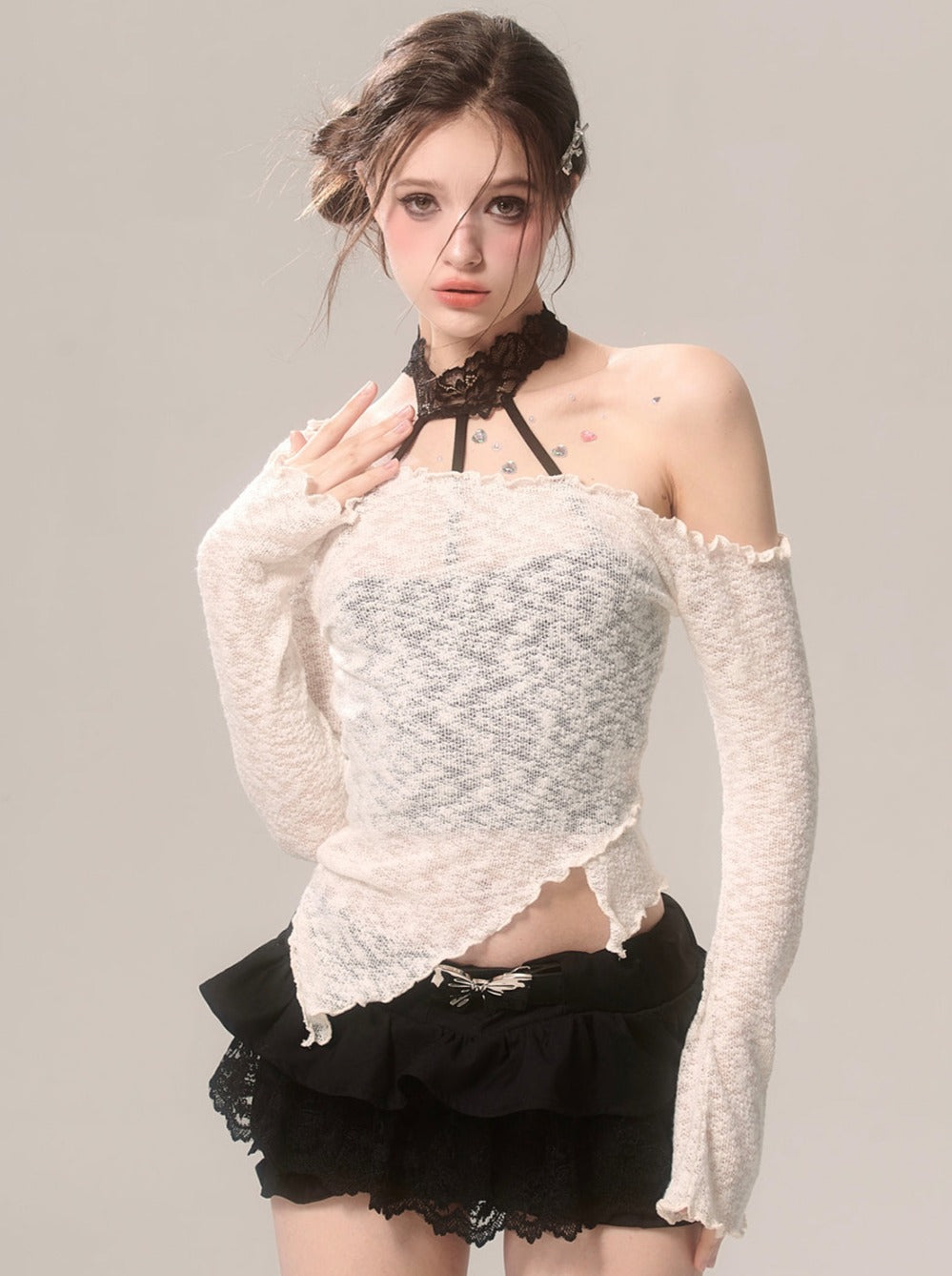レースインナーウェアトップ ホルターネック