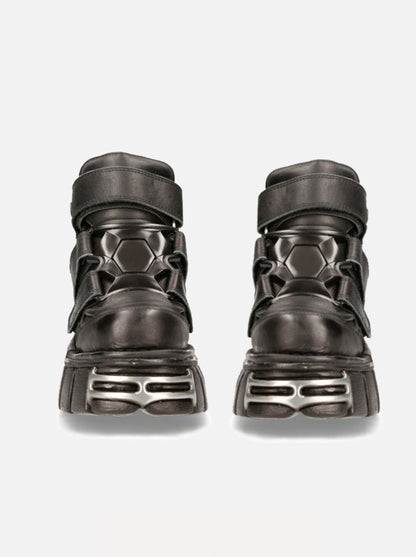 ソールメタルシューズスタイルパワーレザースニーカーパンク