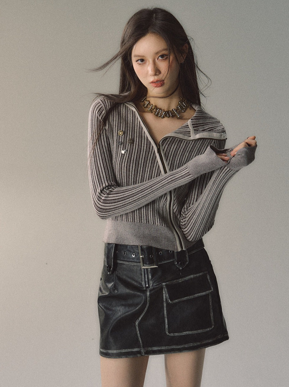 Fit Slim Mode Gestreiftes kurzes Top