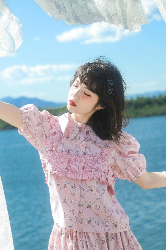 Chemise douce à manches bouffantes de l'île