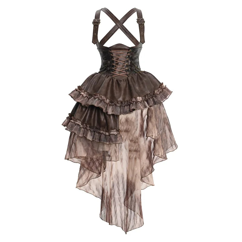 Exile's Journey asymmetric skirt with detachable train sold separately