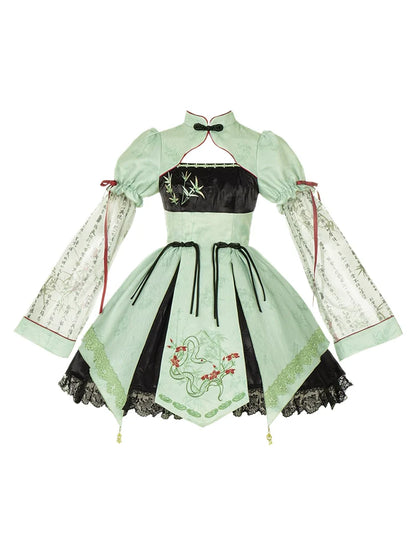 Print Big + Dress Apron Bow Short China