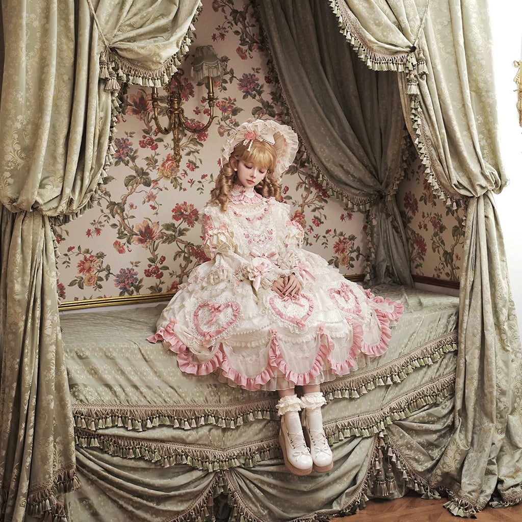 Antique Cake Lolita OP dress, styled Pearl Shimmer view by BR Thorn Rose