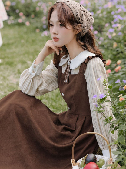 Stil College Stück Hosenträger Hemd Zwei Kleid Amerikanischen