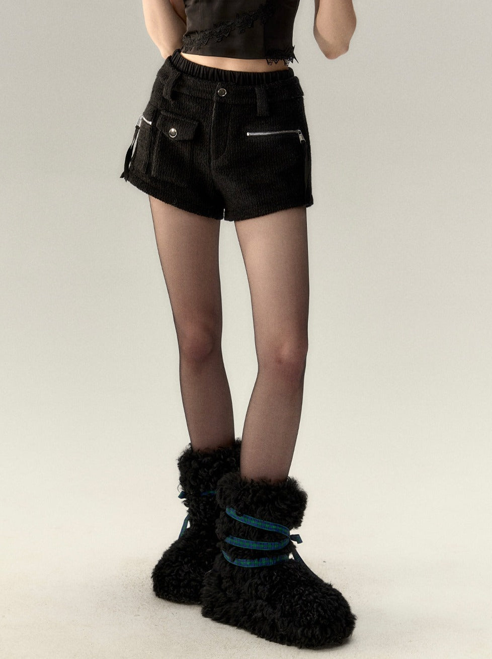 Wollplüsch-Shorts