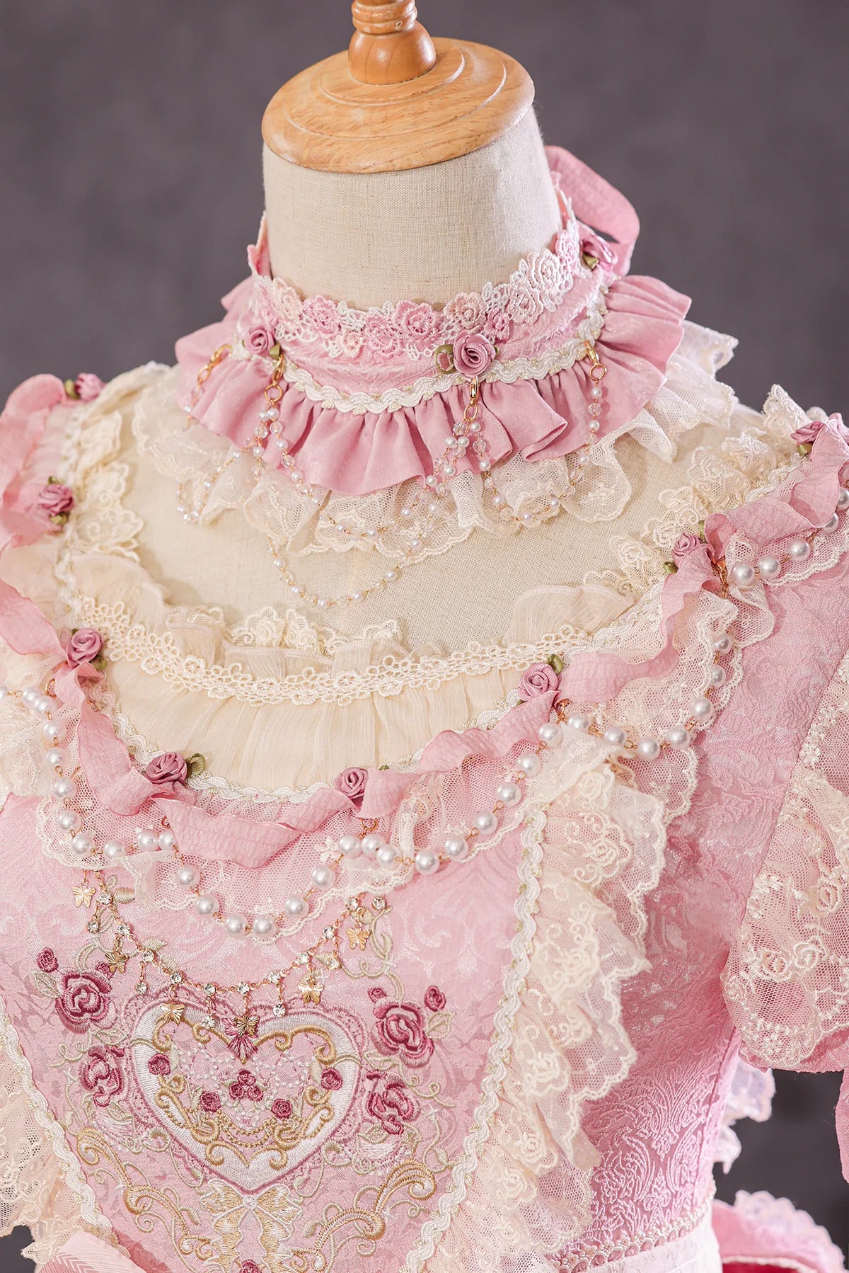 Antique Cake Romantic Whispers neck accessory with lace trim by BR Thorn Rose
