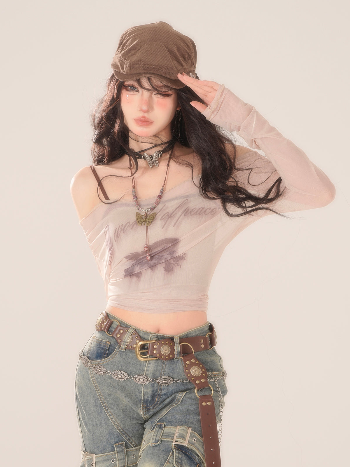 Mode Tops Y2K Off-shoulder