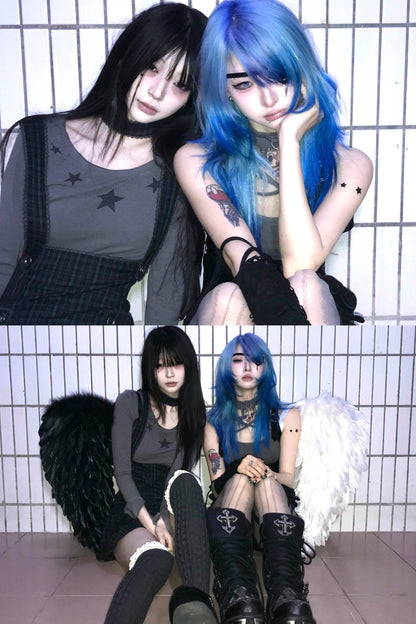 スカートサスペンダー + インナーチェック柄チュチュパンツ