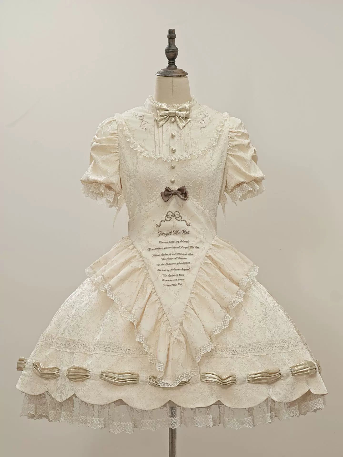 Dream Poem Sweet Classic Lolita OP Dress with Apron Two-Piece