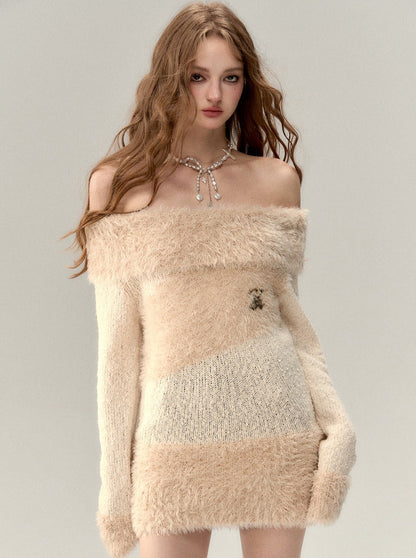 Off-Shoulder One Point Nitt Tops