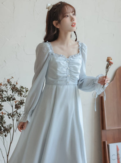 Fairy Style Dress Collar French Gentle Square