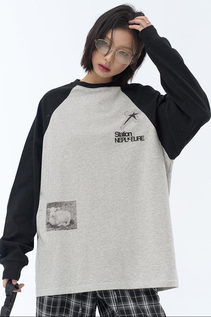 フィットコリジョン ロングスリーブ ルーズTシャツ プリント