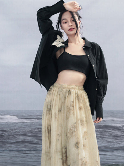 Sleeve China Design New Shirt Volume Niche Printed