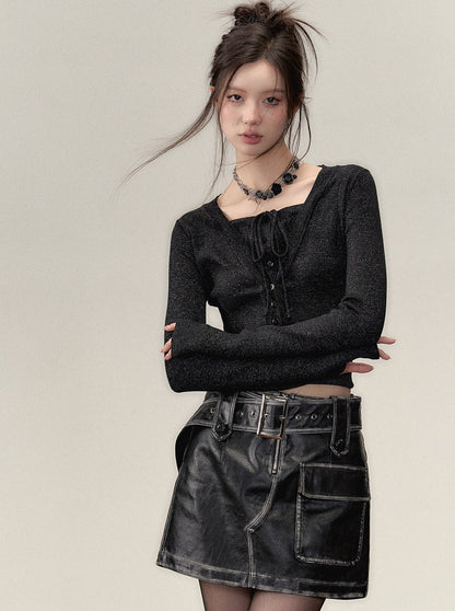 Gefälschte zweiteilige Ramewest Slim Tops